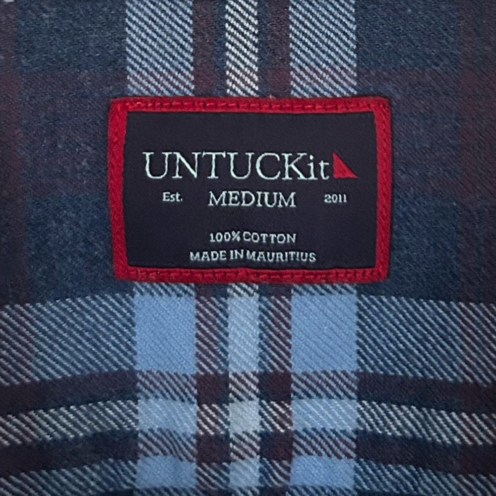 UNTUCKit Men’s Size M Long Sleeve Plaid Flannel Button Down Shirt - Picture 3 of 13